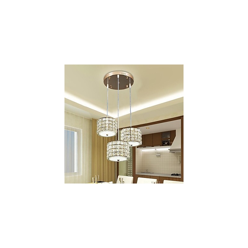 Lampada a sospensione in cristallo a 3 luci Droplight