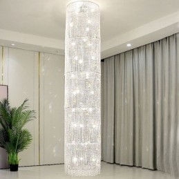 Lampadario a sospensione in cristallo moderno, 36 luci, 50 x H300 cm