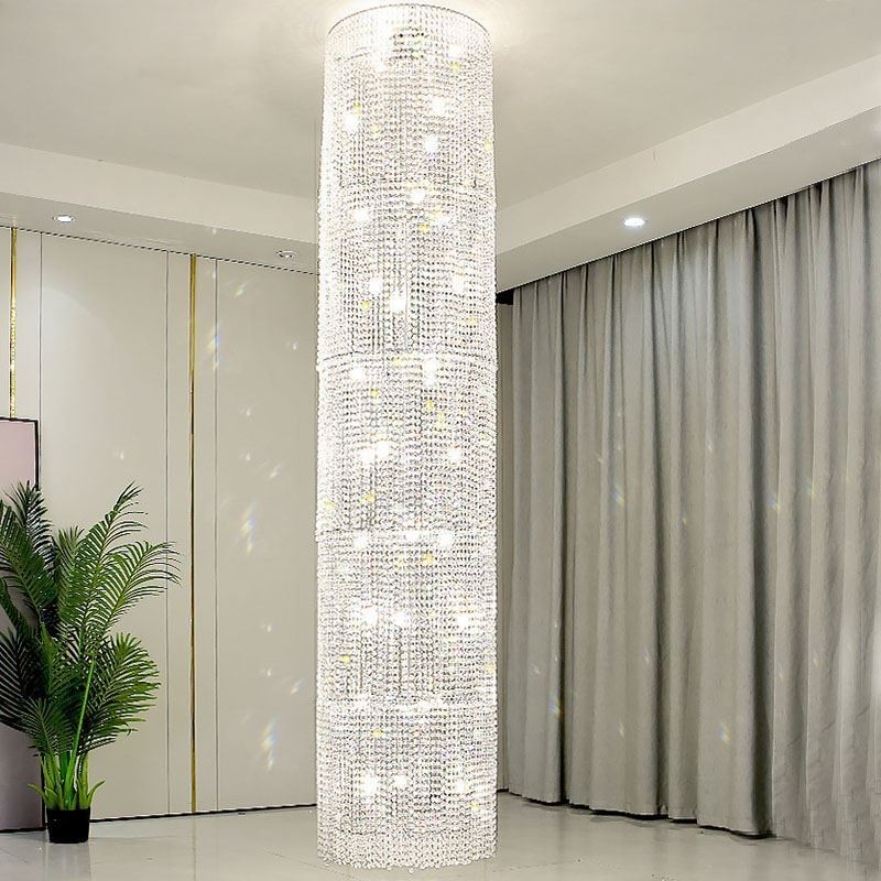 Lampadario a sospensione in cristallo moderno, 36 luci, 50 x H300 cm