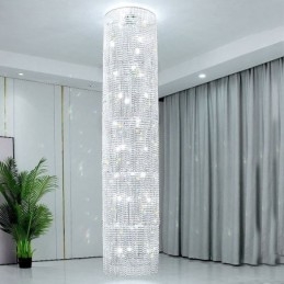 Lampadario a sospensione in cristallo moderno, 36 luci, 50 x H300 cm