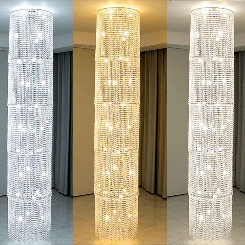 Lampadario a sospensione in cristallo moderno, 36 luci, 50 x H300 cm