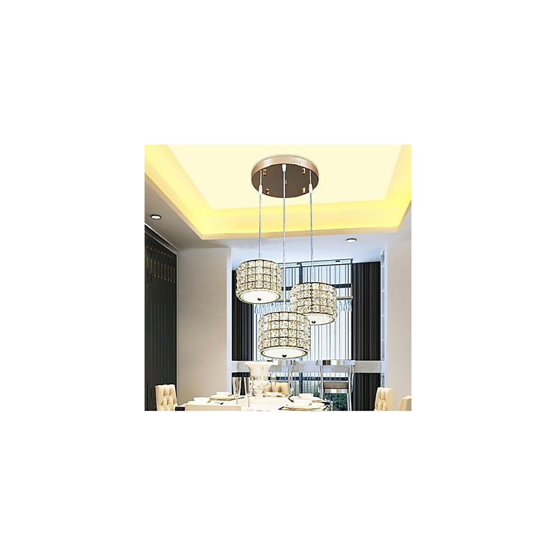 Lampada a sospensione in cristallo a 3 luci Droplight