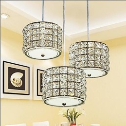 Lampada a sospensione in cristallo a 3 luci Droplight