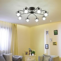 Lampada a sospensione moderna in ferro a gabbia per uccelli 3/6/8 luci E26/E27