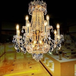 Lampadario di cristallo europeo per scale duplex