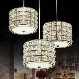 Lampada a sospensione in cristallo a 3 luci Droplight