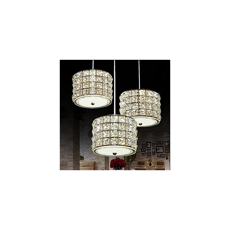 Lampada a sospensione in cristallo a 3 luci Droplight