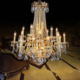 Lampadario di cristallo europeo per scale duplex