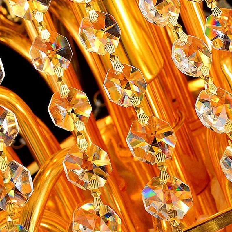 Lampadario di cristallo europeo per scale duplex