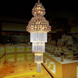 Lampadario in cristallo stile impero retrò, pendente lungo