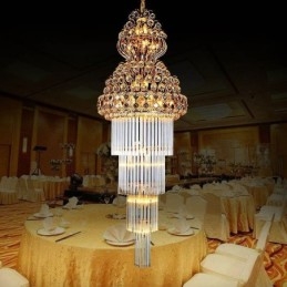 Lampadario in cristallo stile impero retrò, pendente lungo