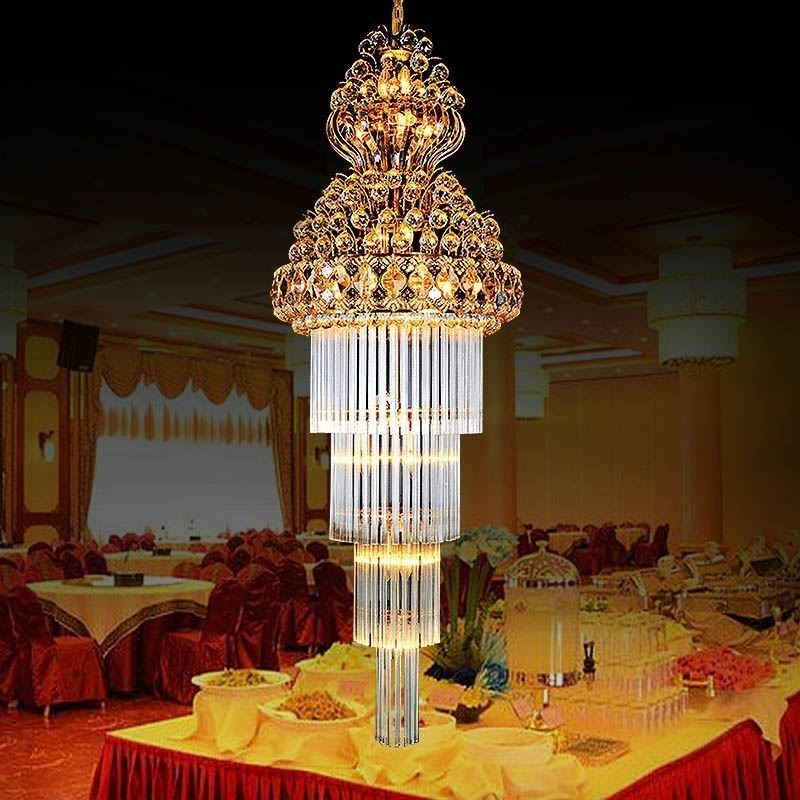 Lampadario in cristallo stile impero retrò, pendente lungo