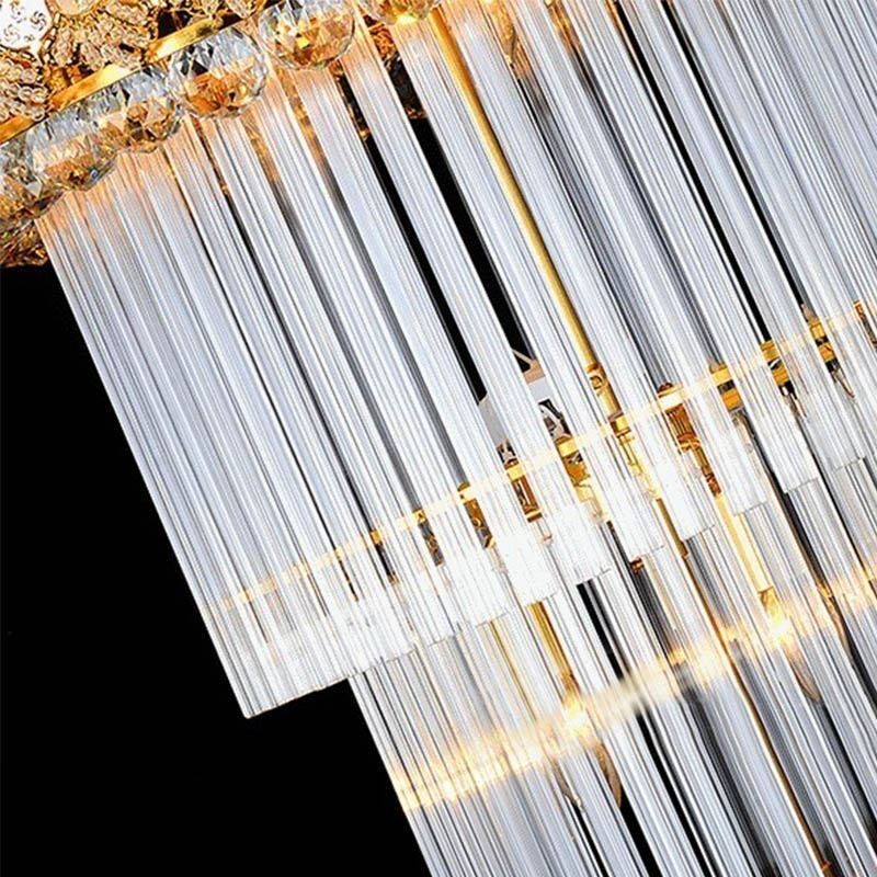 Lampadario in cristallo stile impero retrò, pendente lungo