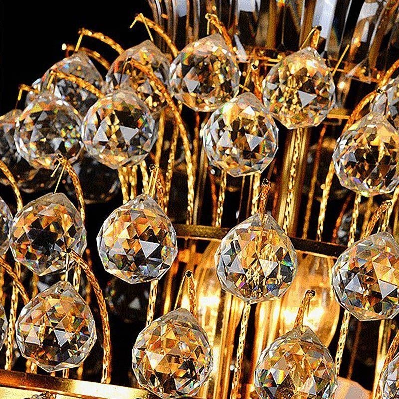 Lampadario in cristallo stile impero retrò, pendente lungo