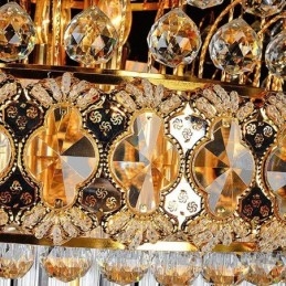 Lampadario in cristallo stile impero retrò, pendente lungo