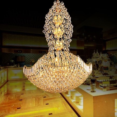 Lampadario a sospensione europeo stile impero in cristallo oro