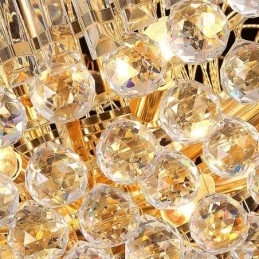 Lampadario a sospensione europeo stile impero in cristallo oro