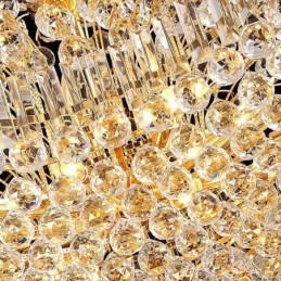 Lampadario a sospensione europeo stile impero in cristallo oro