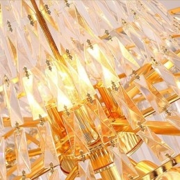 Lampadario a sospensione in cristallo moderno, lungo, per scala duplex