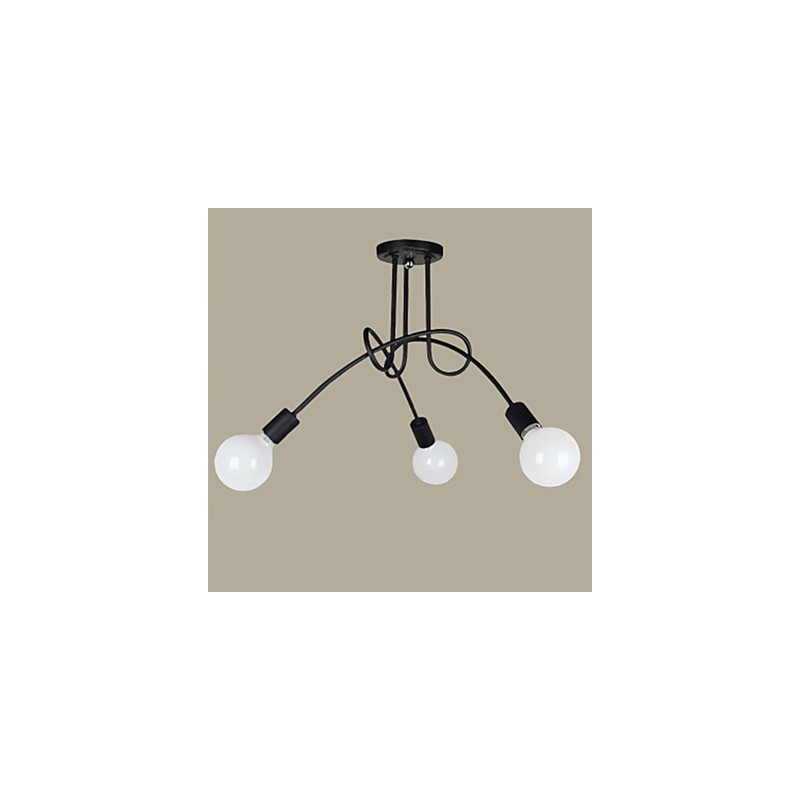 Lampada a sospensione moderna in metallo nero 3 lampadine E26/E27