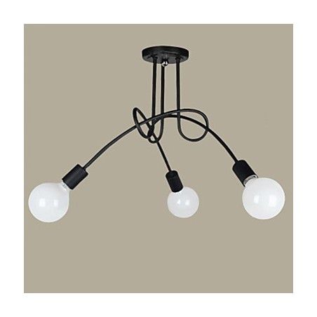 Lampada a sospensione moderna in metallo nero 3 lampadine E26/E27