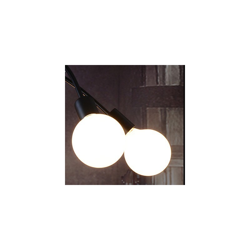 Lampada a sospensione moderna in metallo nero 3 lampadine E26/E27