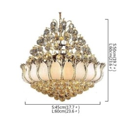 Lampadario a sospensione in cristallo oro Lotus