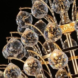 Lampadario a sospensione in cristallo oro Lotus