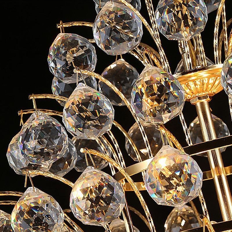 Lampadario a sospensione in cristallo oro Lotus
