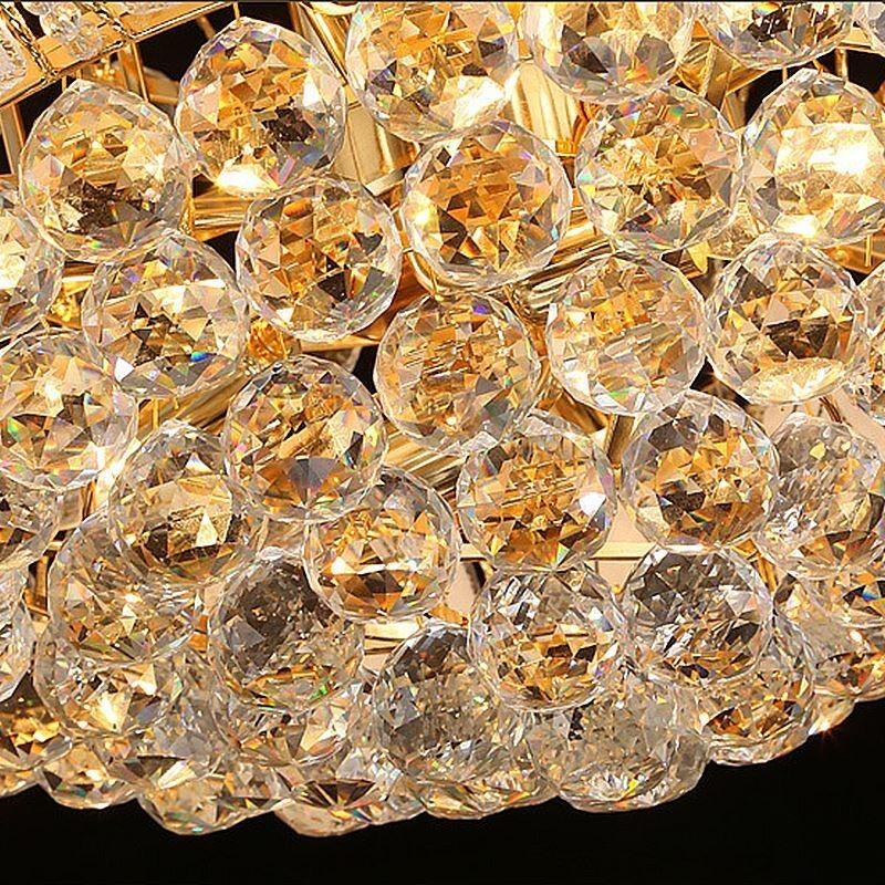 Lampadario a sospensione in cristallo oro Lotus