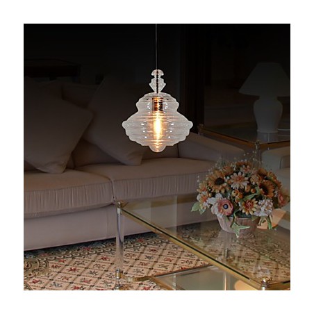 Lampadario a sospensione moderno contemporaneo 1 luce in vetro e metallo