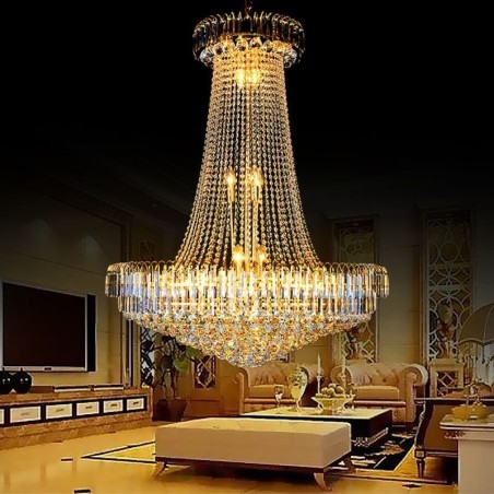 Lampadario a sospensione in cristallo europeo duplex per scala