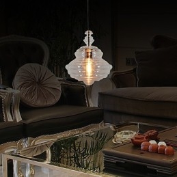 Lampadario a sospensione moderno contemporaneo 1 luce in vetro e metallo