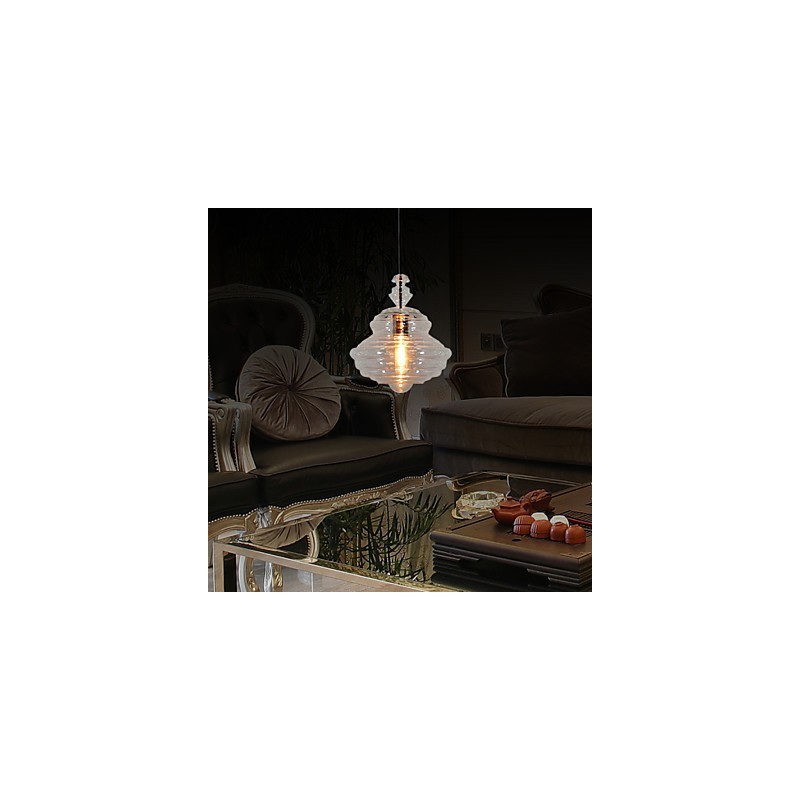 Lampadario a sospensione moderno contemporaneo 1 luce in vetro e metallo