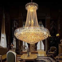 Lampadario a sospensione in cristallo europeo duplex per scala