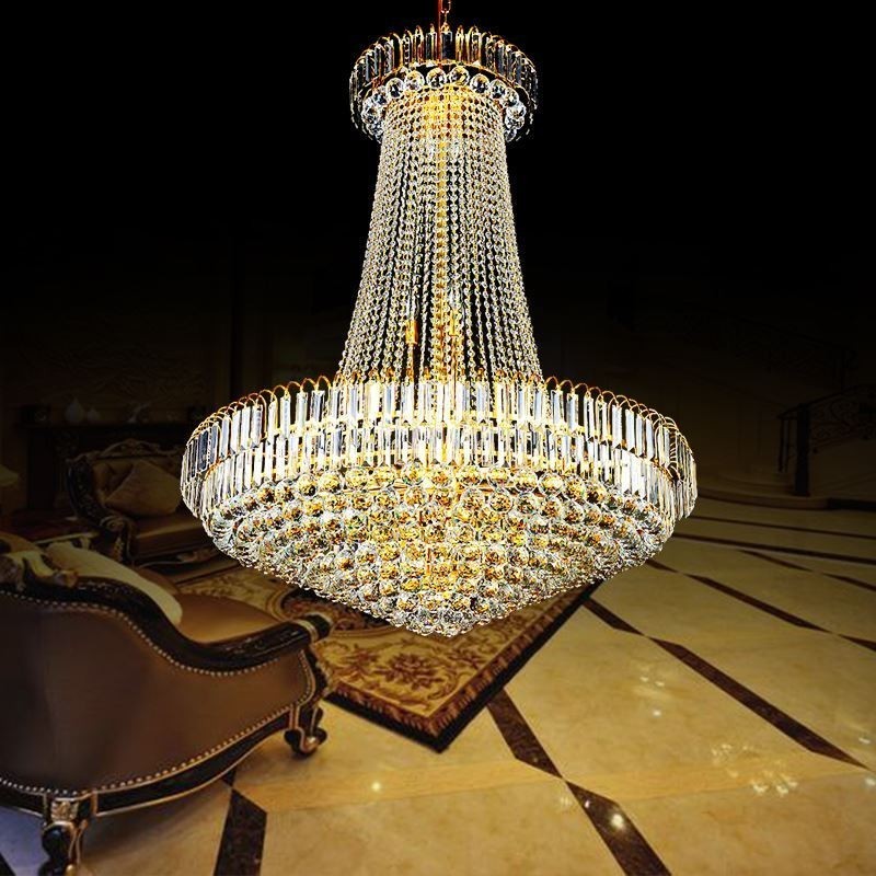 Lampadario a sospensione in cristallo europeo duplex per scala