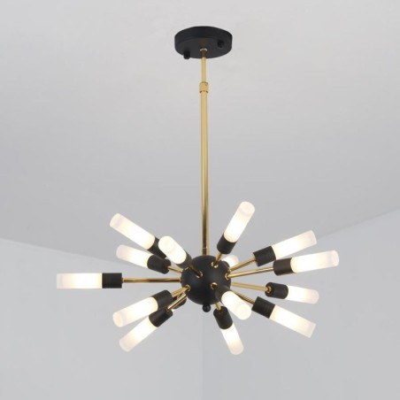 Lampadario a LED rotondo nordico creativo nero e dorato 70x95 cm