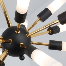 Lampadario a LED rotondo nordico creativo nero e dorato 70x95 cm