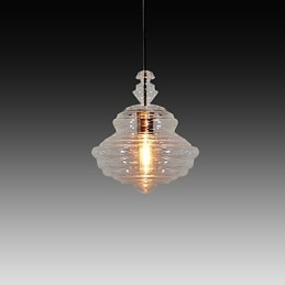Lampadario a sospensione moderno contemporaneo 1 luce in vetro e metallo