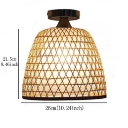 Lampada da soffitto rotonda semi-incasso in bambù