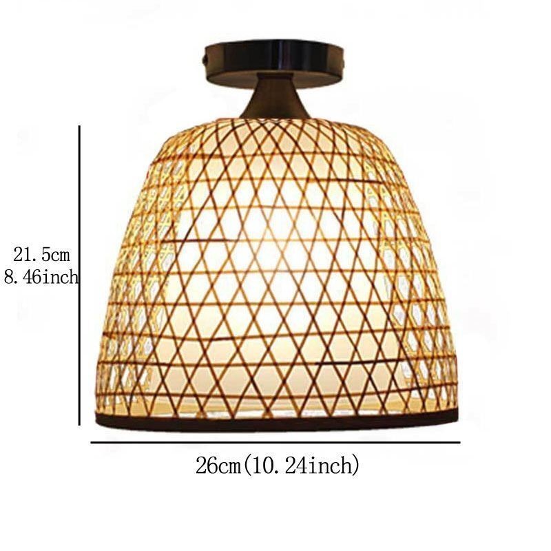 Lampada da soffitto rotonda semi-incasso in bambù