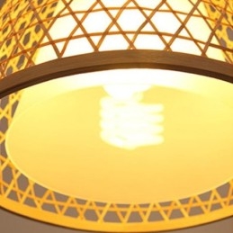 Lampada da soffitto rotonda semi-incasso in bambù