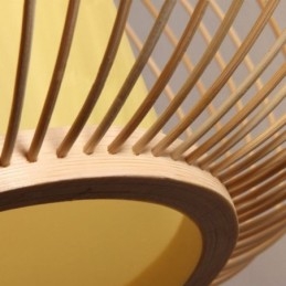 Lampada da soffitto rotonda in bambù a semi-incasso, 22×22×27 cm