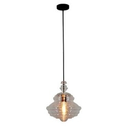 Lampadario a sospensione moderno contemporaneo 1 luce in vetro e metallo