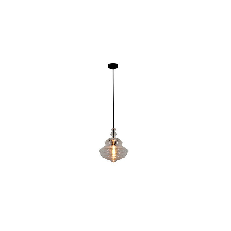 Lampadario a sospensione moderno contemporaneo 1 luce in vetro e metallo