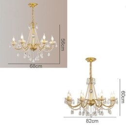 Lampadario in cristallo americano stile country in ferro battuto