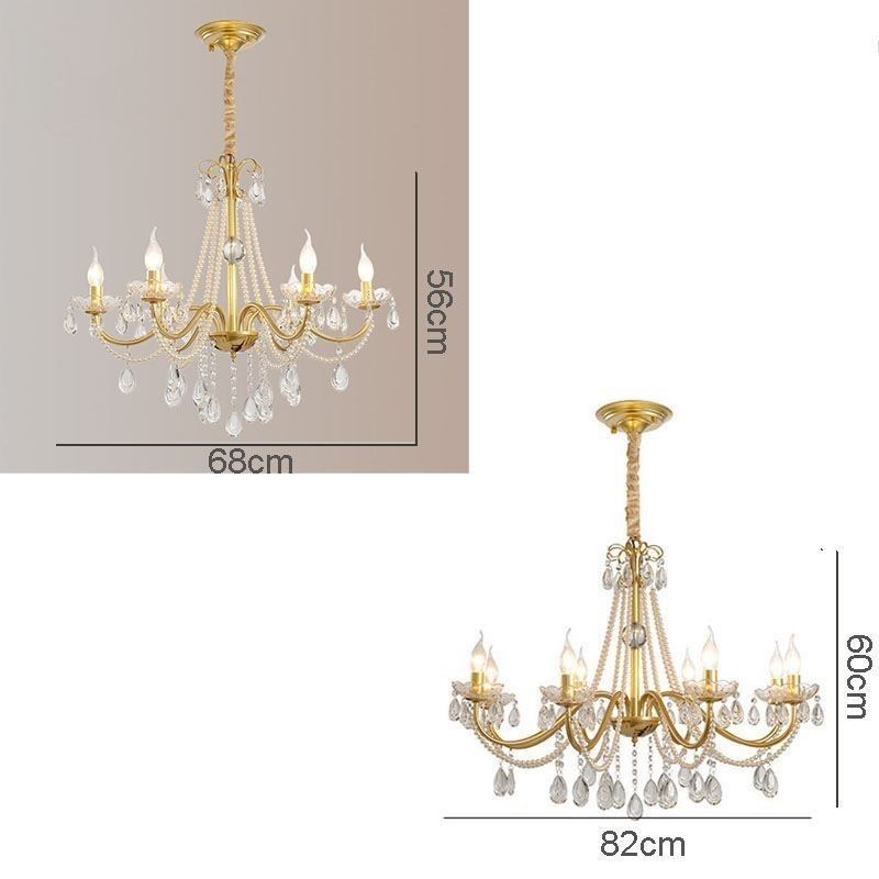 Lampadario in cristallo americano stile country in ferro battuto