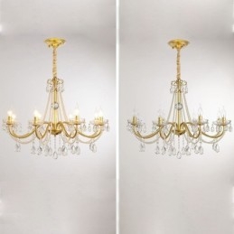 Lampadario in cristallo americano stile country in ferro battuto