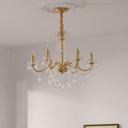 Lampadario in cristallo americano stile country in ferro battuto