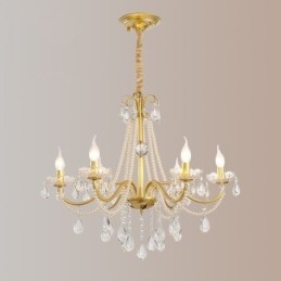 Lampadario in cristallo americano stile country in ferro battuto
